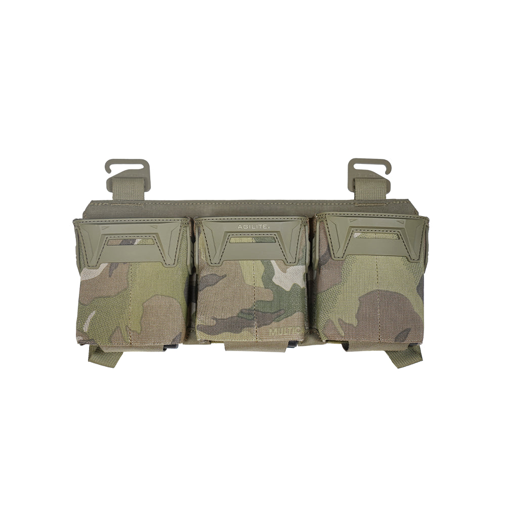 Pochette Tactique Triple Chargeur Avec Fixation MOLLE - Compatible Chargeurs 5,56 Et 0,308 - Pour Gilet Ou Ceinture