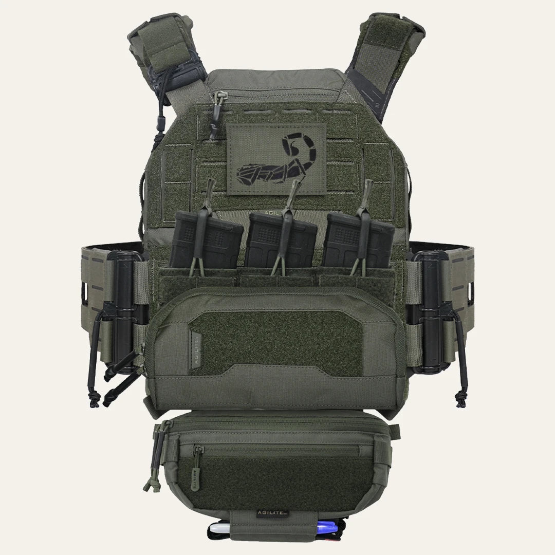 k-zero sf plate carrier ranger green fully loaded front view