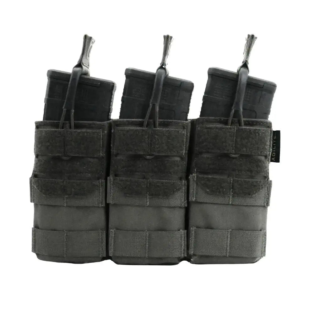 AG3 MOLLE 5.56 Triple Mag Pouch Black With Mags
