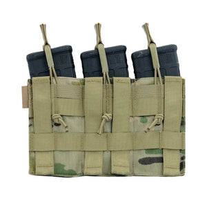 AG3 MOLLE 5.56 Triple Mag Pouch Multicam With Mags Backside