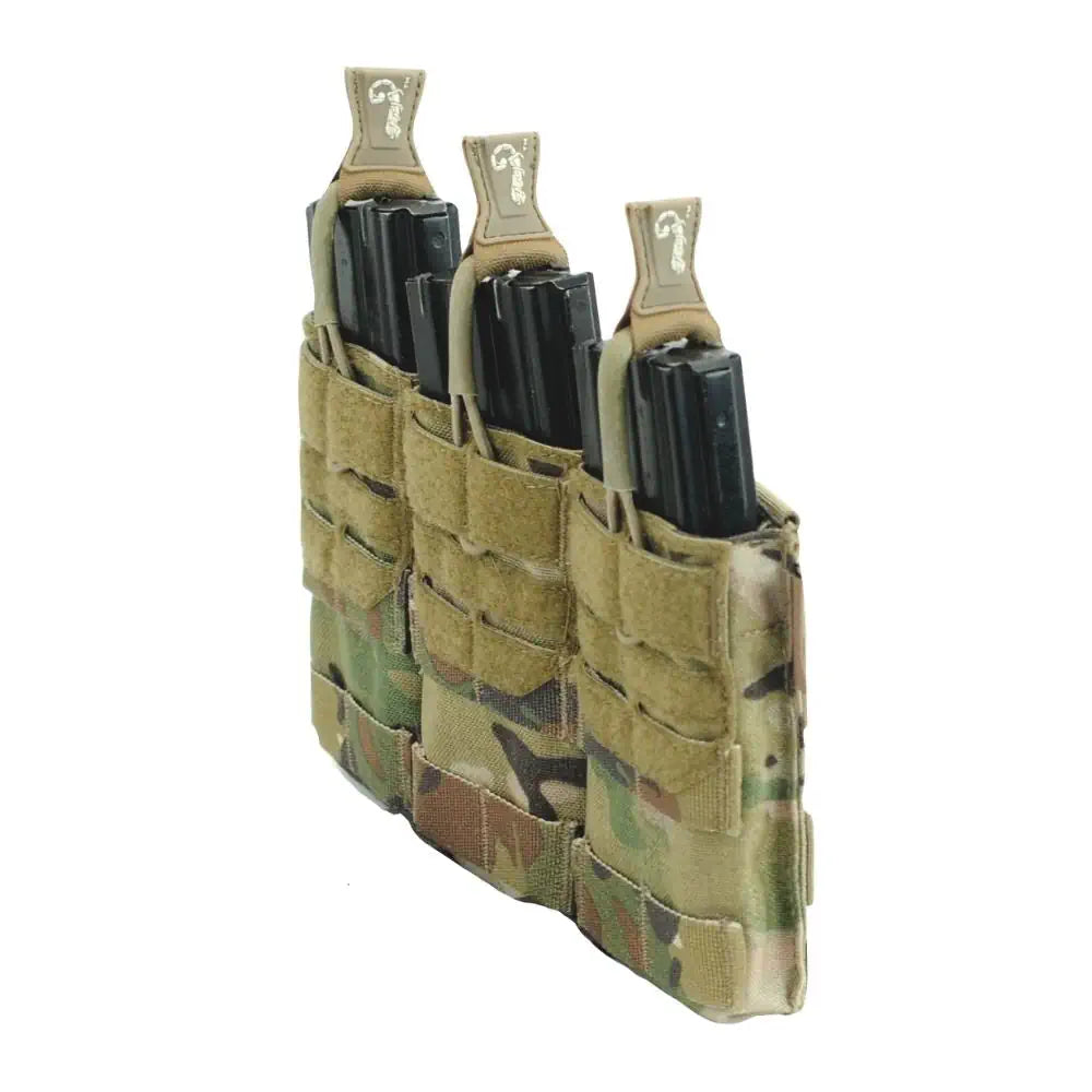 AG3 MOLLE 5.56 Triple Mag Pouch Multicam With Mags from side